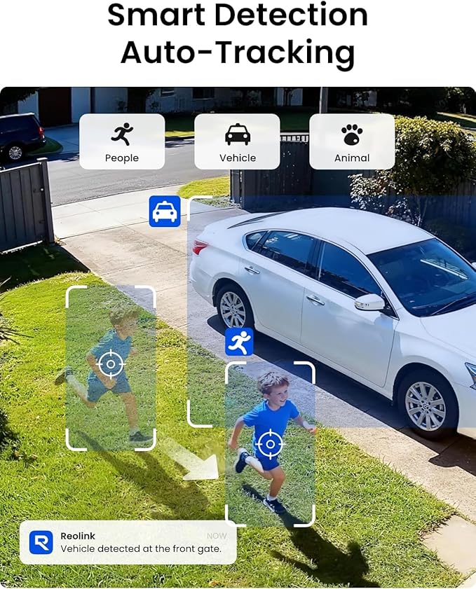 REOLINK 5MP Solar Security Cameras Wireless Outdoor, 360° Pan Tilt Auto-Tracking, Smart AI Detection, Up to 1TB Local Storage, 2.4/5GHz Dual-Band WiFi, Home Hub Mini with 2X Argus PT + Solar Panel