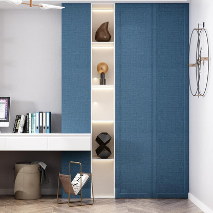 Grasscloth Wallpaper Textured 20.8"x394" (Blue, 20.8"x394")