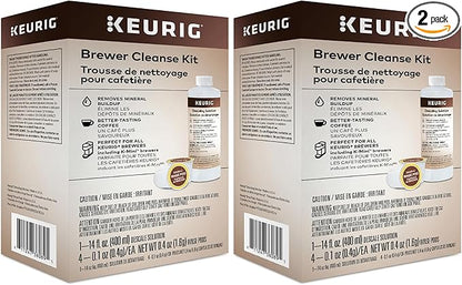 Keurig Brewer Cleanse Kit For Brewer Descaling and MaintenanceIncludes Descaling Solution & Rinse Pods,Compatible Classic/1.0 & 2.0 K-Cup Pod Coffee Makers,5 Count (Pack of 2)