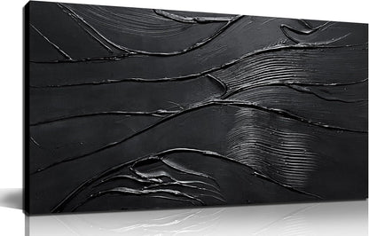 CGXART Abstract Painting Wall Art For Living Room Black Painting Wall Decor For Bedroom Modern Wall Art For Bathroom Size 20 x 40 Inch