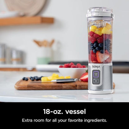 Ninja Blast Portable Blender, Cordless 18 Ounce Container, Personal Blender for Shakes and Smoothies, BPA Free, Leak Proof Lid, USB-C Rechargeable, White, BC151WHC (Version