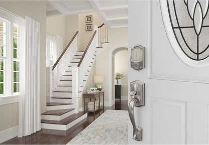 Schlage Encode Smart WiFi Deadbolt Lock for Front Door - Keyless Entry with App or Touchscreen - Works with Alexa, Hey Google, & Airbnb - Create Codes for Guests - Satin Nickel