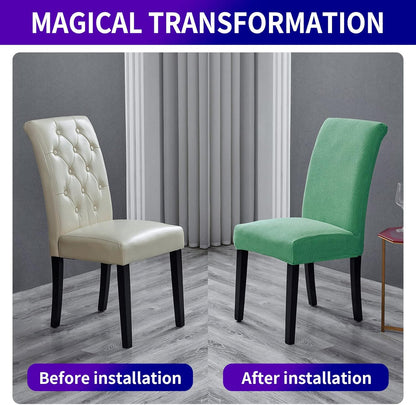 Howhic Chair Covers for Dining Room Set of 6, Stretchy Dining Chair Covers, Textured Jacquard Kitchen Chair Slipcovers, Classy Decor for Home and Banquet (Sage, 6 Pack)