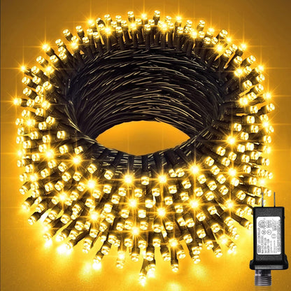 JMEXSUSS 66ft 200 LED Christmas Lights Outdoor, Warm White Christmas Tree Lights Indoor Plug in, 8 Modes Twinkle String Light for Outside Bedroom Wedding Party Classroom Dorm Ceiling Home Decorations