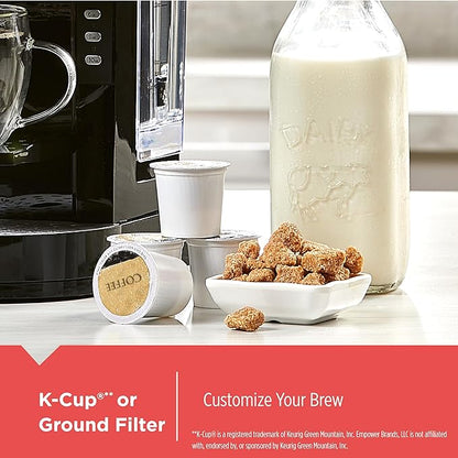 BLACK+DECKER Family Single Serve K-Cup Brewer: Large 50oz Water Reservoir, Versatile Ground Coffee & K-Cup Compatibility, Adjustable Tray for Travel Mugs