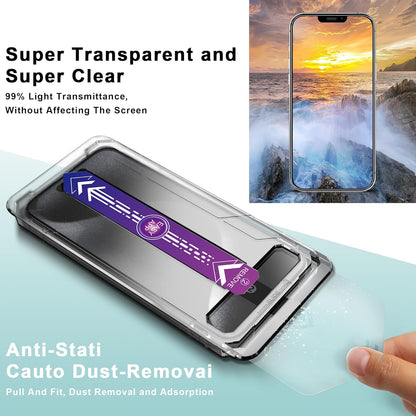 2 Pack Screen Protector Tempered Glass for iPhone 11 Pro Max and iPhone Xs Max 6.5-Inch Auto Dust Removal, No Bubbles, High Definition Clear, Easy Installation