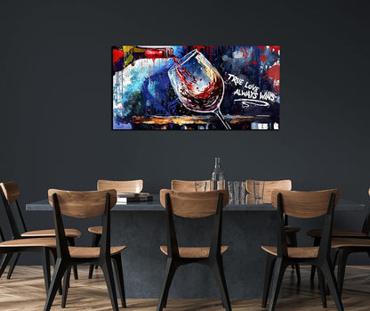 JKWALL77 Graffiti Wall-Art - Red Wine Decor For Kitchen - Canvas Art Wall Decor For Living Room Ready To Hang Size 40" x 20"