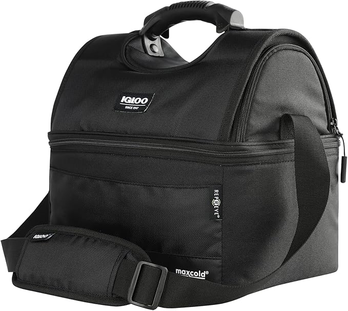 Igloo Gripper Soft Sided Cooler Bag | Insulated Dual Compartment Lunch Cooler