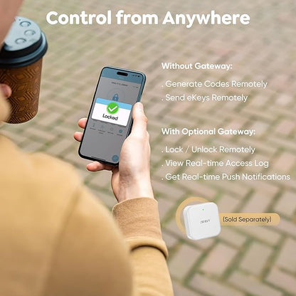 Fingerprint Smart Deadbolt with Keypad – Keyless Entry Lock for Home, Apartment, Office, Airbnb, Rental, Kids & Seniors, App & Code Access, Auto-Lock, Easy DIY Install, Compatible with Alexa & Google