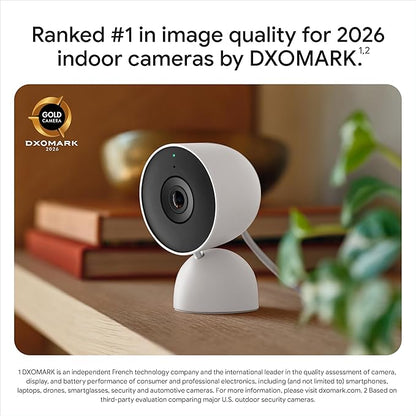 Google Nest Cam Indoor (Wired, 3rd Gen) - Security Camera with 2K Video and Gemini, Night Vision, 2-Way Audio, Works with Google Home - 2025 Model - Berry