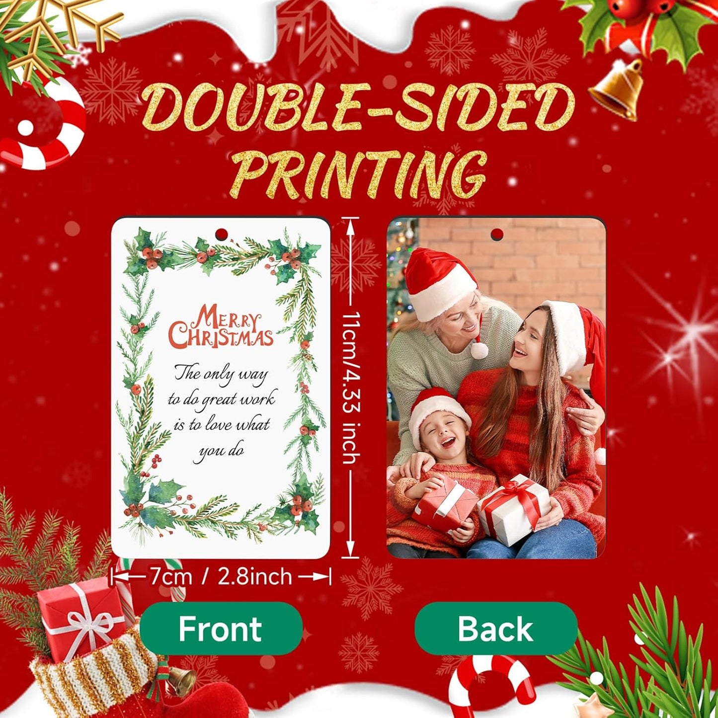 Personalized Christmas Ornaments 2025 Wood Custom Photo Picture Text Christmas Ornament Personalized Ornament Christmas Xmas Tree Decorations for Kids Couples Family Friends