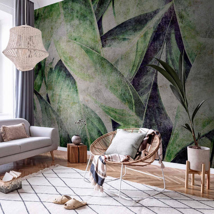 artgeist Wall Mural Tropical Leaves 138x101 in - XXL Non-Woven Wallpaper Fleece Wall Decor Photo Print Picture Image Design Jungle Nature Botanical b-C-0844-a-a