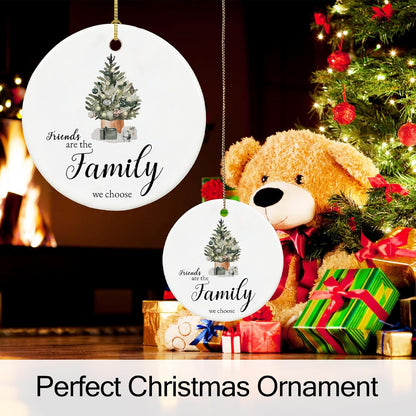 Friend Ornament 2025, Friendship Christmas Ornaments for Friends, Ceramic Keepsake Friends Christmas Ornaments with Ribbon and Box