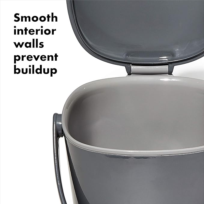 OXO Good Grips Easy-Clean Compost Bin, Charcoal - 0.75 GAL