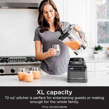 Ninja Professional Blender | Smoothie Blender, Drink Mixer, Grinder, Ice Crusher | Total Crushing™ Technology, Auto-iQ™ Smart Presets, Professional 1200W Power, XL 72oz Pitcher | Dark Grey | BR201AMZ