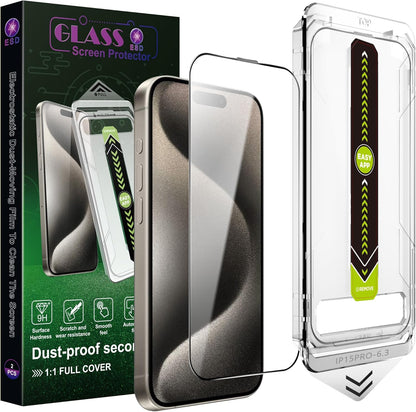 [2-Pack Ultra HD Clear Screen Protector for iPhone 16 Pro (6.3-Inch),9H Tempered Glass,Full Coverage,Anti-Fingerprint,Auto Dust Removal,Bubble-Free,Easy Installation