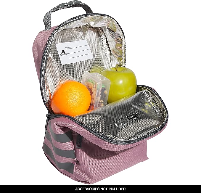 adidas Unisex Santiago Lunch Bag, Insulated School Food Container Box Discontinued, Wonder Orchid Purple/Rose Gold/2.0, One Size