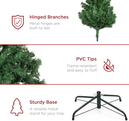 Best Choice Products Artificial Christmas Tree, 4.5ft Premium Unlit Realistic Spruce Holiday Décor w/Dense Branches, Easy Assembly, Metal Base