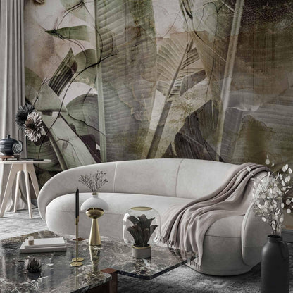 artgeist Premium Wall Mural Tropical Leaves 98x69 in - XXL Non-Woven Wallpaper Fleece Wall Decor Photo Print Picture Image Design Plant Jungle Nature Like Painted b-C-0776-a-a