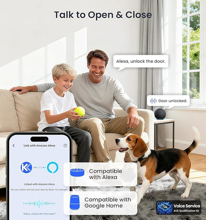Veise VE027-K Built-in WiFi Smart Lock with 2 Knob, Fingerprint Keyless Entry Door Lock Handle Set for Front Door, App Remote Control, Electronic Digital Keypad Deadbolt, IP65 Waterproof, Matte Black