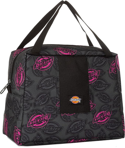 Dickies Insulated Lunch Bag Holder for Work, Thermal Reusable Office Lunch Box for Men, Women (Hot Pink Love Print)