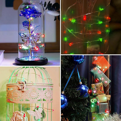 3 Pack Fairy Lights Battery Operated with Remote Control Timer, 26 FT 80 LED String Lights Outdoor Indoor, 8 Mode Twinkle Lights for Christmas Party Wedding Birthday Bedroom Décor (Red and Green)
