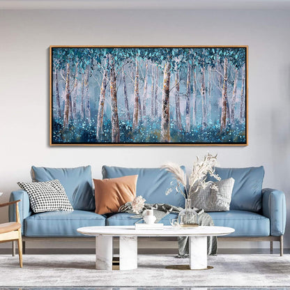 DINGDONG ART Modern Large Forest Canvas Wall Art for Bedroom | Landscape Wall Art for Living Room & Bathroom | Home Wall Decor 24x48 Inches Framed
