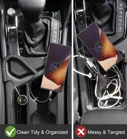 USB C to C Cable 3ft 2Pack Coiled USB C Charger Cable for Car Type C Fast Charging Cable for iPhone 16/15/Plus/Pro/Pro Max/Samsung Galaxy S23