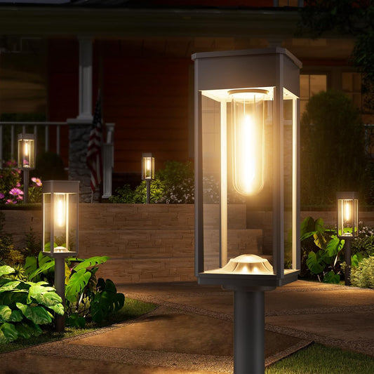 Bright Solar Pathway Lights Outdoor, 6 Pack IP65 Waterproof Solar Garden Lights for Outside Lighting, Yard Path Lawn Walkway Driveway Landscape (Warm White)