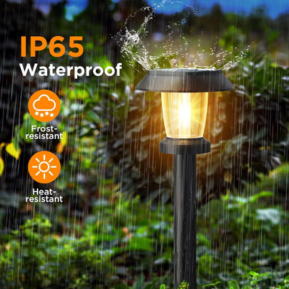 ALEPOD Solar Pathway Lights Outdoor - 10 Pack Solar Powered Garden Lights Waterproof, Decor Landscape Lighting with Three Lighting Modes for Yard, Lawn, Walkway, Driveway, Warm White