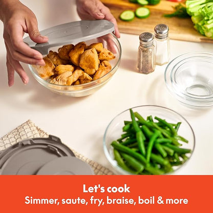 bella 21 Piece Kitchen Set with EverGood™ Ceramic Nonstick Coating, Dishwasher & Oven Safe, All Stovetops Compatible, Tempered Glass Lids & Cool Touch Handles, Oatmilk