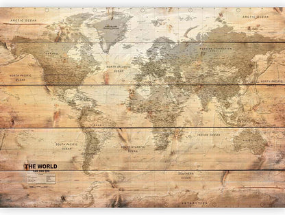 artgeist Wall Mural World Map 77x55 in - XXL Peel and Stick Self-Adhesive Wallpaper Removable Large Sticker Foil Wall Decor Print Picture Image Design Map of The World k-A-0218-a-a