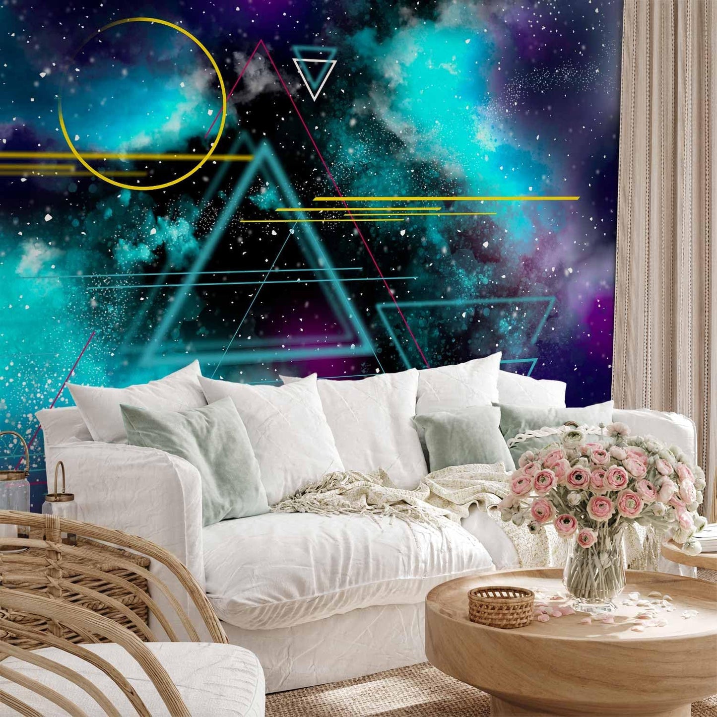 artgeist Wall Mural Galaxy 154x110 in - Peel and Stick Self-Adhesive Wallpaper Removable Large Sticker Foil Wall Decor Print Design Mural Cosmos Galaxy Cosmonaut Astronaut a-A-10328-a-a