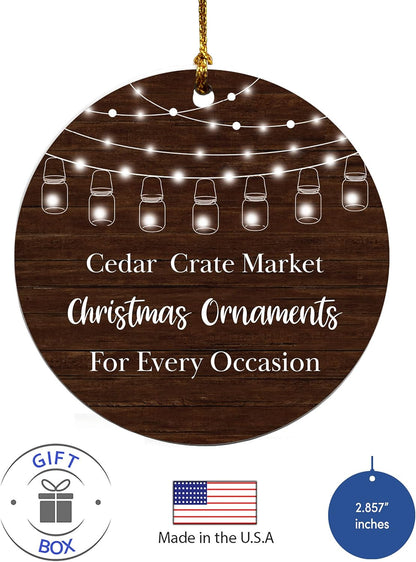 1st Retired Christmas Ceramic Christmas Tree Ornament Collectible Holiday Keepsake 2.875" Round Ornament in Decorative Gift Box with Bow- Perfect Retirement Gifts for Women or Men!