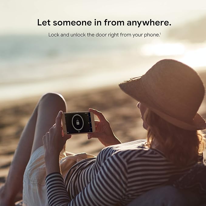 Google Nest x Yale Lock - Tamper-Proof Smart Lock for Keyless Entry - Keypad Deadbolt Lock for Front Door - Oil Rubbed Bronze