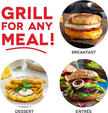 Dash Mini Maker Grill - Compact & Indoor Electric Grill - Efficient & User-Friendly Device with Nonstick Surface - Quick Heat-Up System - Easy-to-Clean & Store - Red
