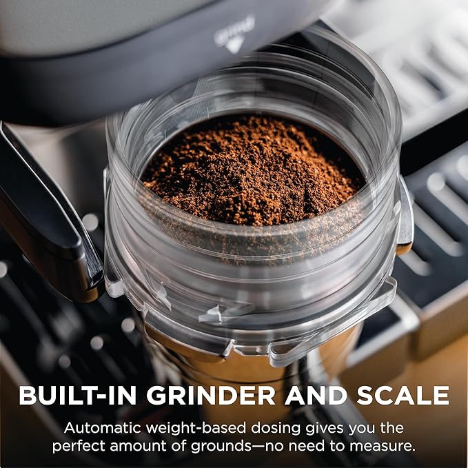 Ninja Luxe Cafe Premier Series, Espresso Machine, Drip Coffee, Rapid Cold Brew, Integrated Grinder, Hands-Free Frother, with Knock Box, Water Filter, Cleaning Tablets, Descaler, ES601GM