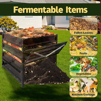 Compost Bin Outdoor - 285 Gallon Metal Wire Mesh Compost Bins with Rust-Proof Coating, Compost Bin for Yard Waste, Leaves & Kitchen Scraps, 41(L)*41(W)*39.4(H) inch