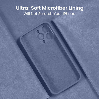 FireNova Designed for iPhone 15 Pro Max Case, Silicone Upgraded [Camera Protection] Phone Case with [2 Screen Protectors], Soft Anti-Scratch Microfiber Lining Inside, 6.7 inch, Lavender Gray