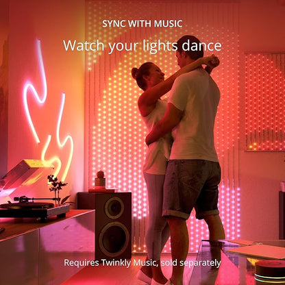 Twinkly Dots String Lights App-Controlled Flexible LED Color Changing String Lights, 60 RGB (16 Mil. Colors). 60 LED / 10 Ft Clear Wire. USB-Powered Indoor Smart Home Lighting Decoration