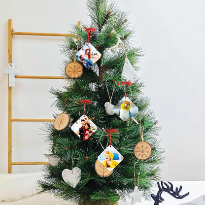 Personalized Christmas Ornaments 2025, Wood Custom Photo Text Hanging Ornament Customized Christmas Tree Decorations Gift for Family, Kids, Friends, Couples, Wedding