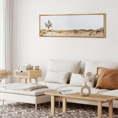MUDECOR Large Framed Canvas Print Wall Art Desert Solitude Joshua Tree Landscape Antique Retro Fine Art Illustrations Decorative Colorful for Bedroom - 60"x20"