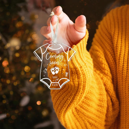 Expecting Baby Ornament 2025 - Pregnancy Announcement for Husband, Grandparents, Family, Aunt - Gifts for Expecting Parents, Expecting Parents to Be Unique Gifts 2025 - Acrylic Ornament