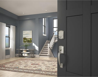 Schlage Encode Smart WiFi Deadbolt Lock for Front Door - Keyless Entry with App or Touchscreen - Works with Alexa, Hey Google, & Airbnb - Create Codes for Guests - Satin Nickel