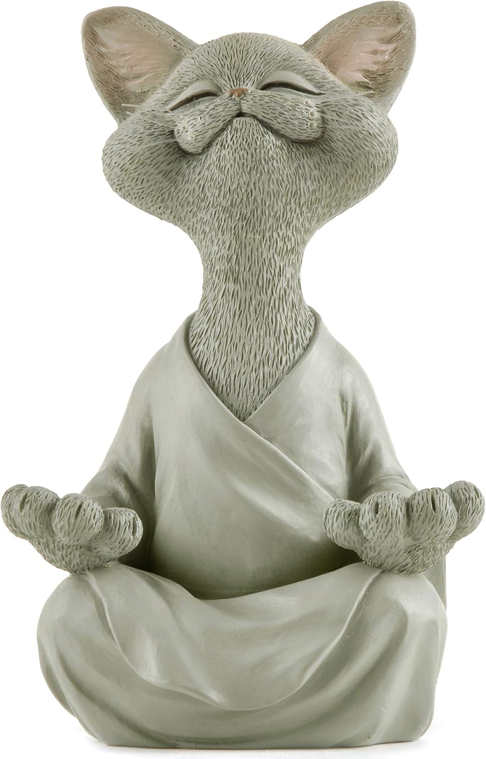 JFSM INC. 5" Whimsical Happy Cat Buddha Figurine – Zen-Inspired Resin Cat Statue – Meditating Animal Sculpture for Mindful Home or Office Decor – Peaceful Gift for Cat Lovers and Yoga Fans