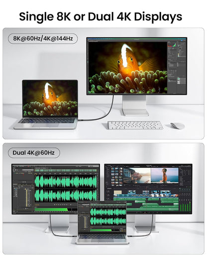 Silkland USB 4 Cable for Thunderbolt 4 Cable, 40Gbps Data Transfer, 240W Fast Charging, Supports 8K/5K@60Hz, 4K@240Hz, USB C Thunderbolt Cable 2.6FT, Compatible for MacBook, SSD, Docking, iPhone 16/15