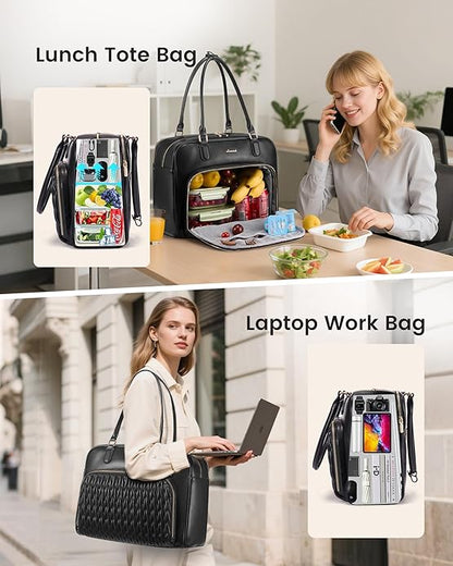 LOVEVOOK Tote Bag for Women,Light Puffer Tote Bag with Multi-pockets,Stylish Carry on Laptop Bags for Daily,Travel,Work,Gym | with Multi-pockets, Stylish, Carry on, for Daily, Travel, Work