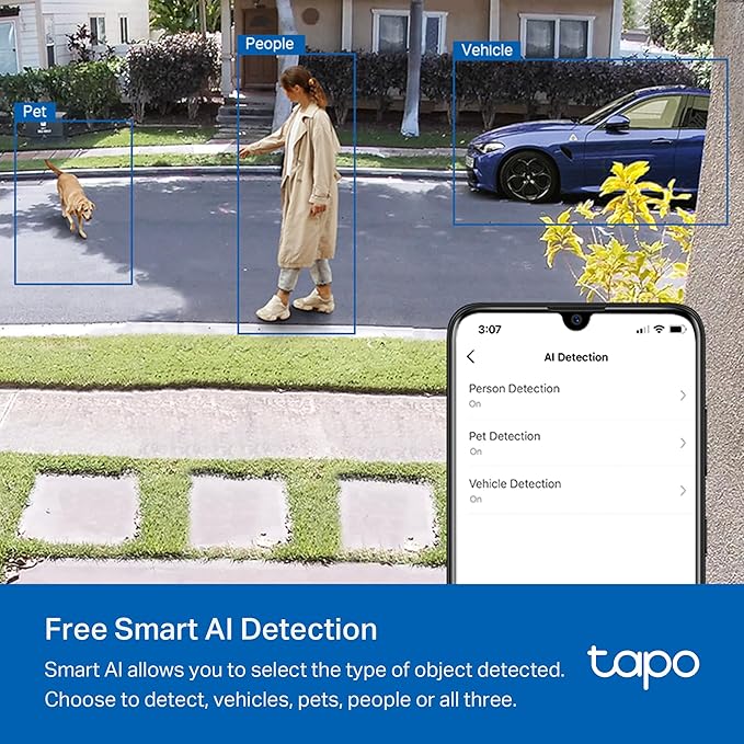 TP-Link Tapo Outdoor Wireless Camera with Solar Panel Bundle: Outdoor Wireless Camera C420S1 + Solar Panel A200 (2K QHD, Color Night Vision, Starlight Sensor, Works w/Alexa & Google Home)