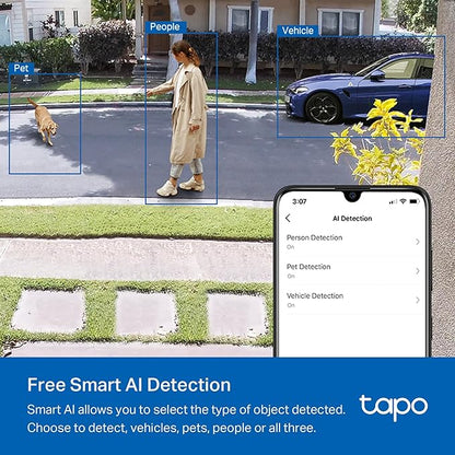 TP-Link Tapo Outdoor Wireless Camera with Solar Panel Bundle: Outdoor Wireless Camera C420S1 + Solar Panel A200 (2K QHD, Color Night Vision, Starlight Sensor, Works w/Alexa & Google Home)