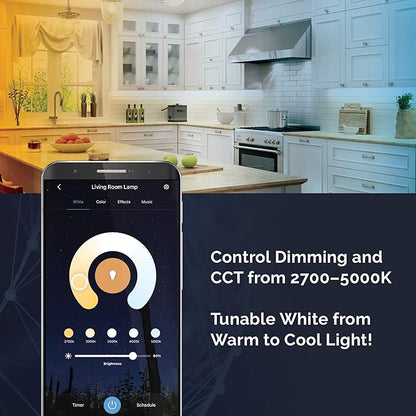 Satco S11261 Starfish 4 Inch Edge-Lit WiFi Smart LED Recessed Downlight, Works with Siri, Alexa, Google Assistant, SmartThings, Tunable White, 650 Lumens